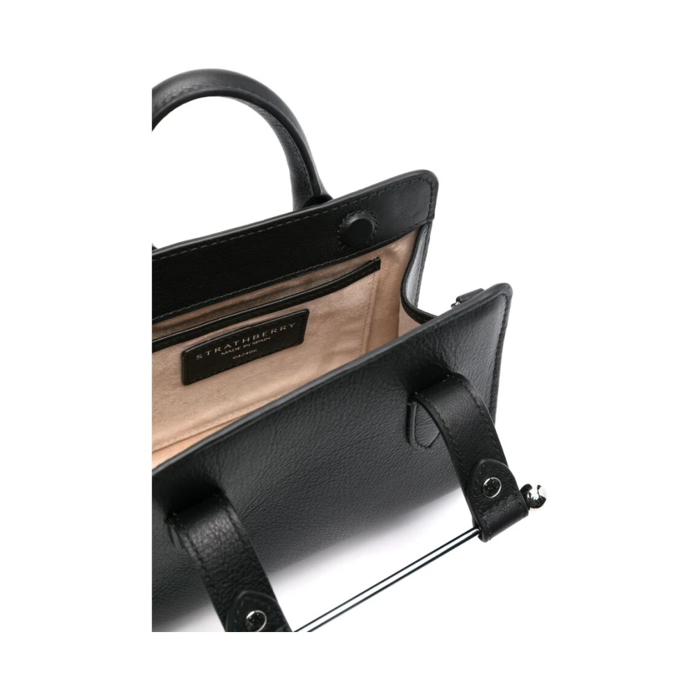 Strathberry Zwarte Leren Schoudertas met Ketting Black Dames