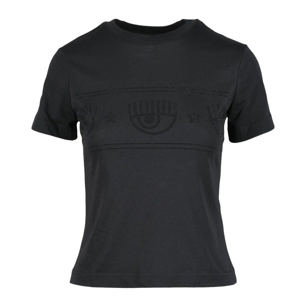 Chiara Ferragni Collection Katoenen T-shirt met modelnaam Black Dames