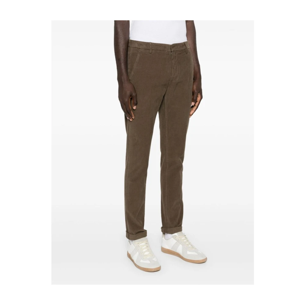 Dondup Ribfluwelen Bruine Broek Slim Fit Brown Heren
