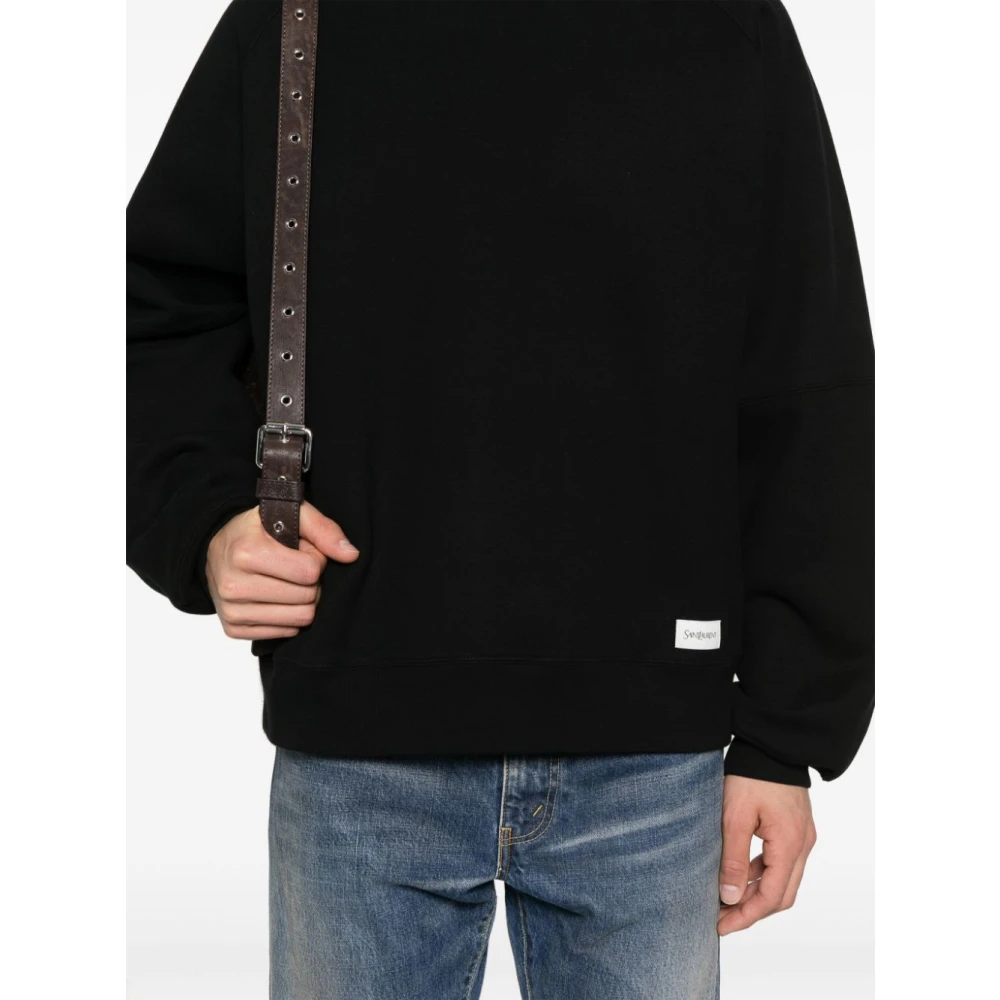Saint Laurent Rondgebreide trui Black Heren