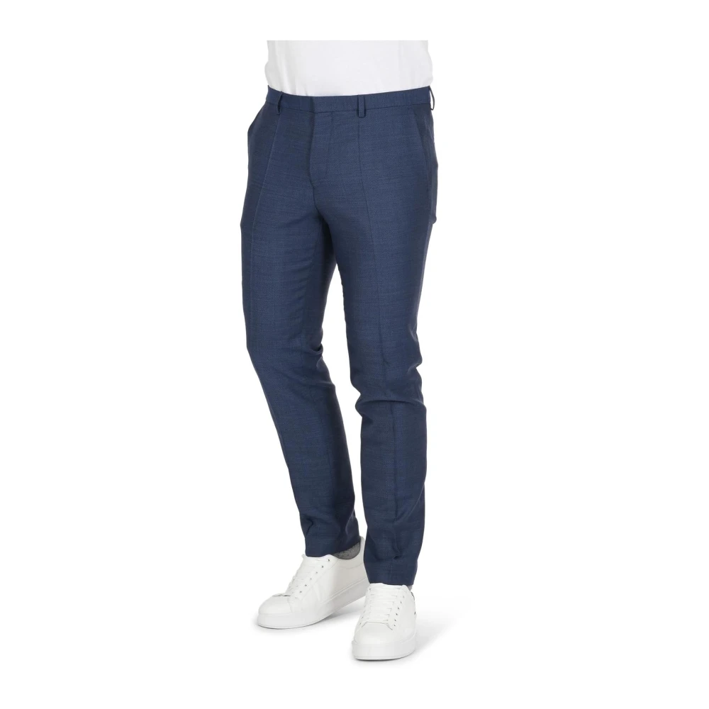 Hugo Men's Blue Navy Casual Trousers - Slim-Fit Trousers - 2XL - Trousers