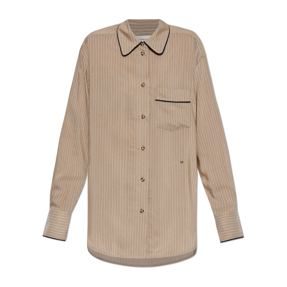Victoria Beckham Gestreept shirt Beige Dames