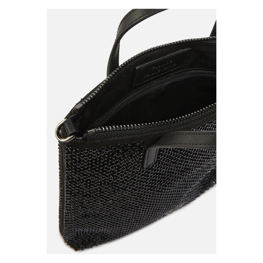 pinko Strass Jewel Mini Shopper Tas Black Dames