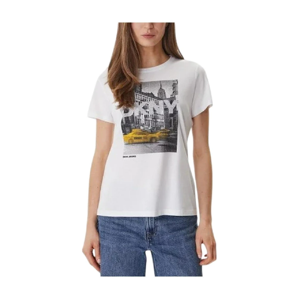 Dkny White T-Shirts, Female, L, T-Shirts