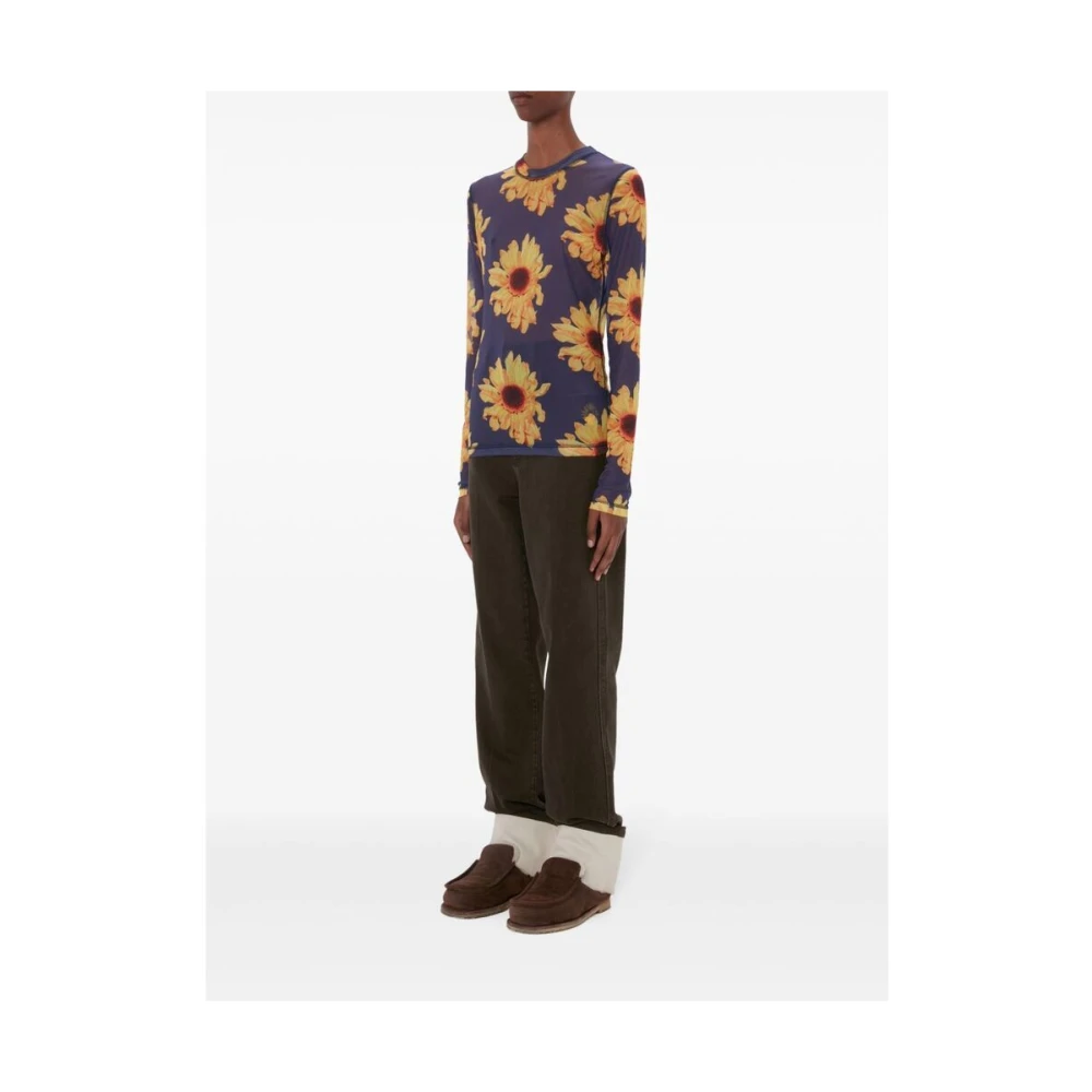 JW Anderson Navy Blue Bloemenprint Sweater Multicolor Heren