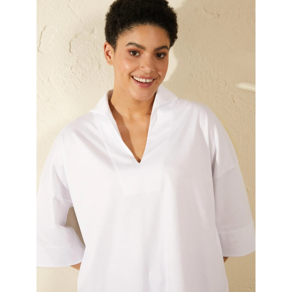 Elena Mirò Stijlvolle Polo White Dames
