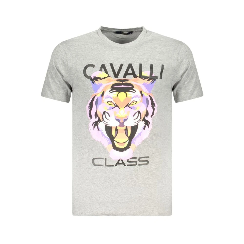 Cavalli Class , T-Shirts, Male, Gray, Xl, Short-Sleeve T-Shirt