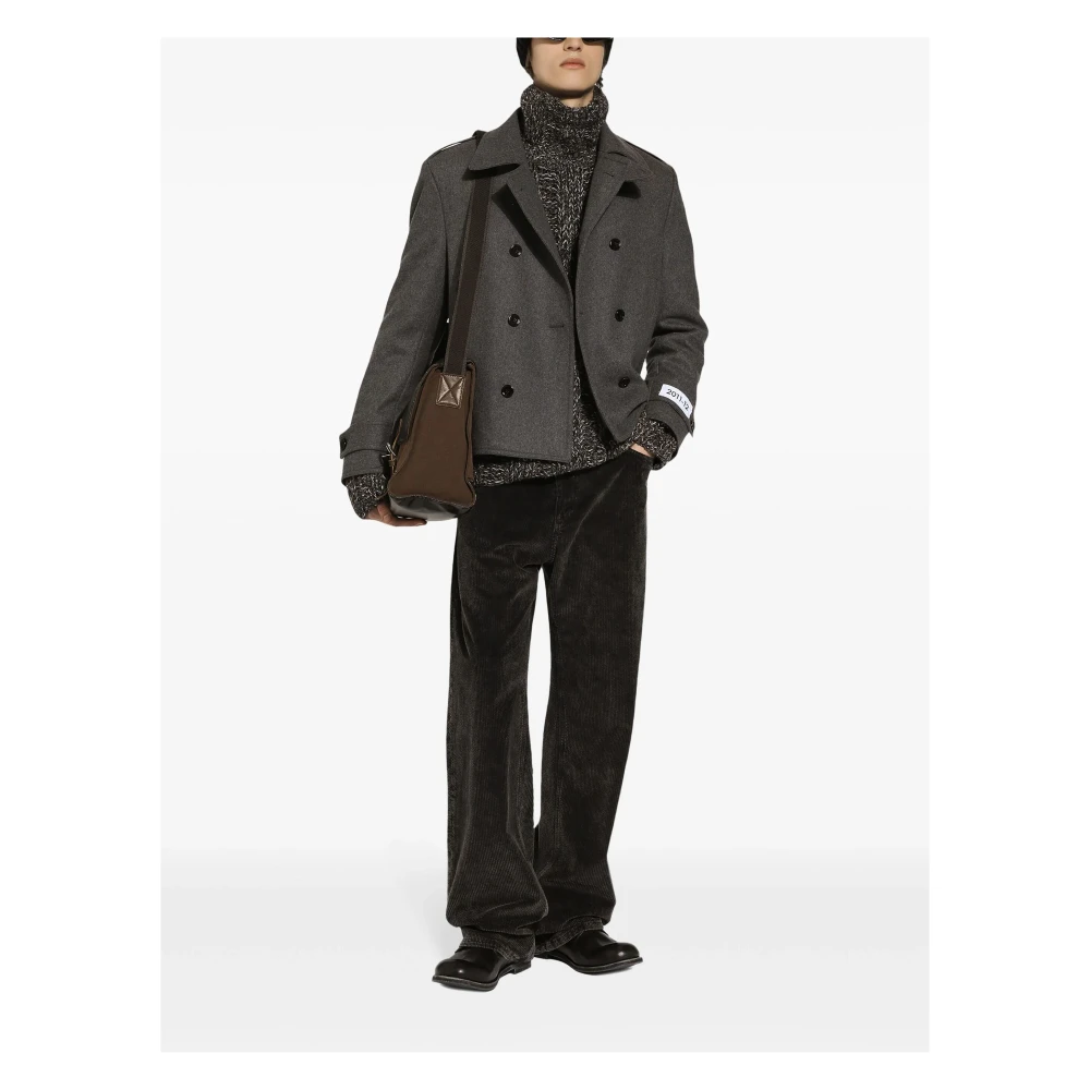 Dolce & Gabbana Melange Grigi Caban Jas Gray Heren