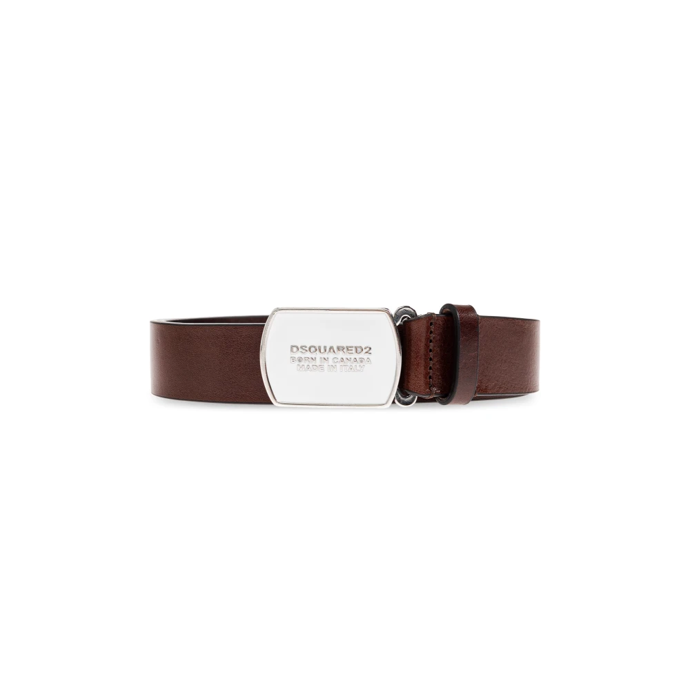 Dsquared2 Mannelijk Bruin Accessoires Heren, 90 Cm, Leer, Leren Riem