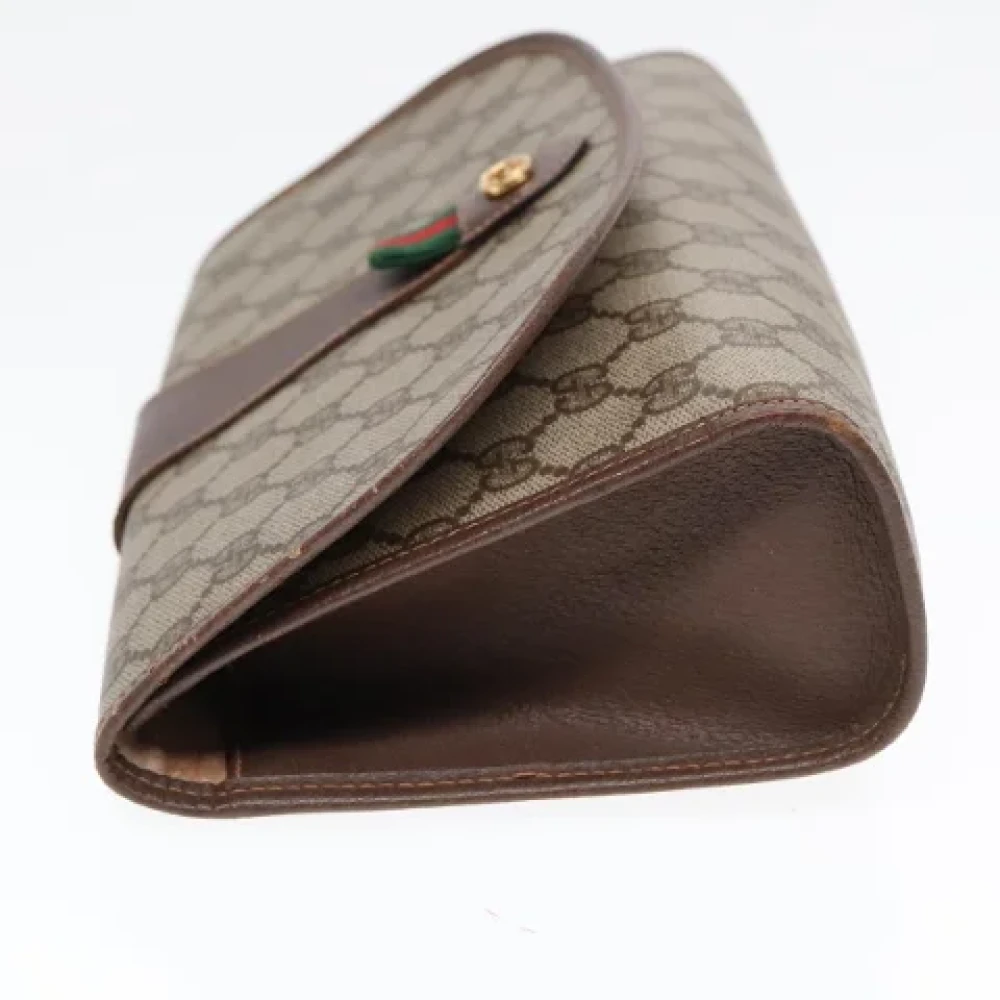 Gucci Vintage Pre-owned Leather clutches Beige Dames