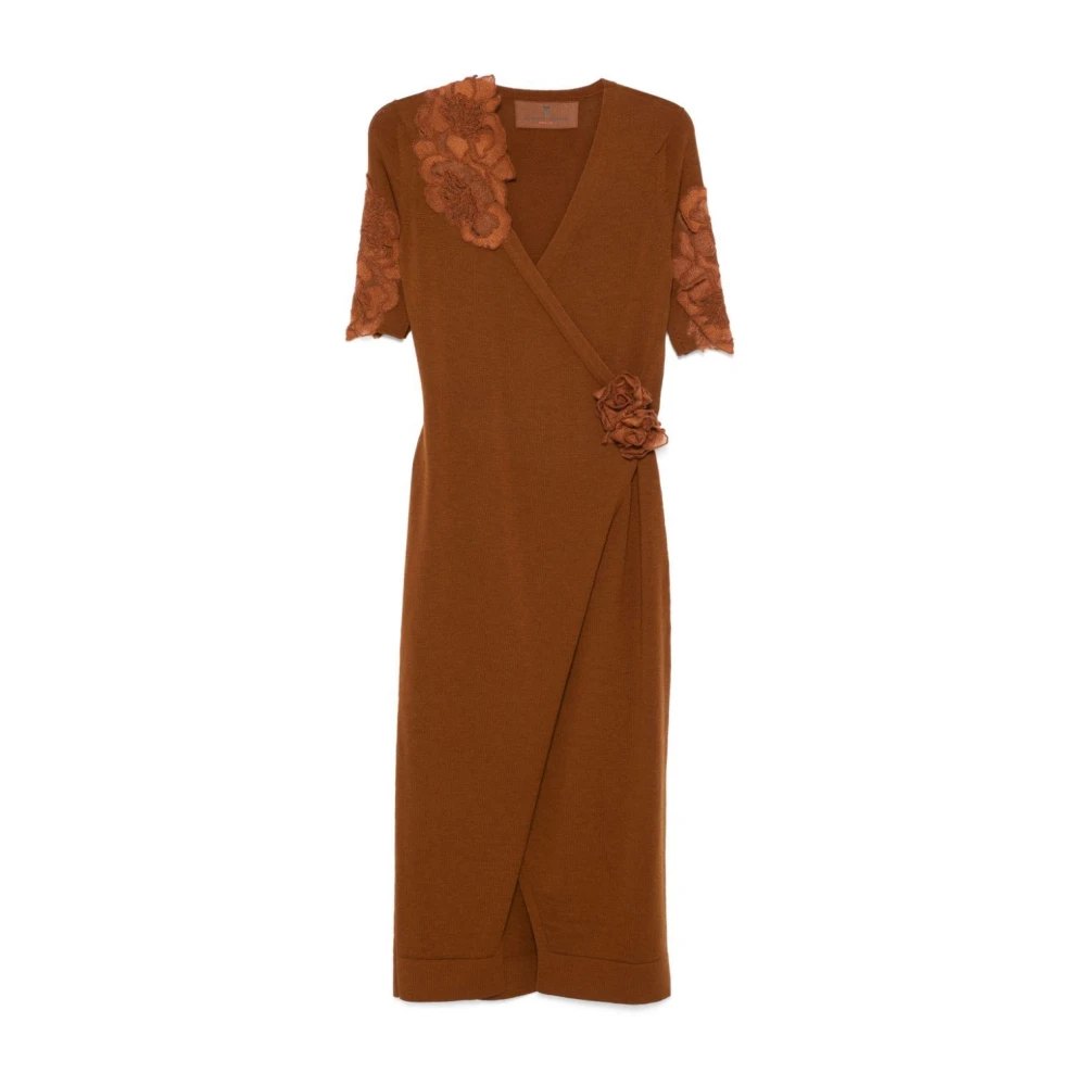 Ermanno Scervino Stijlvolle Gebreide Vest voor Vrouwen Brown Dames
