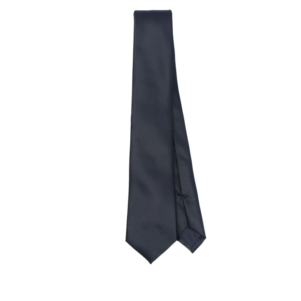 Corneliani Navy Blauw Zelfstrikken Puntige Tip Blue Heren