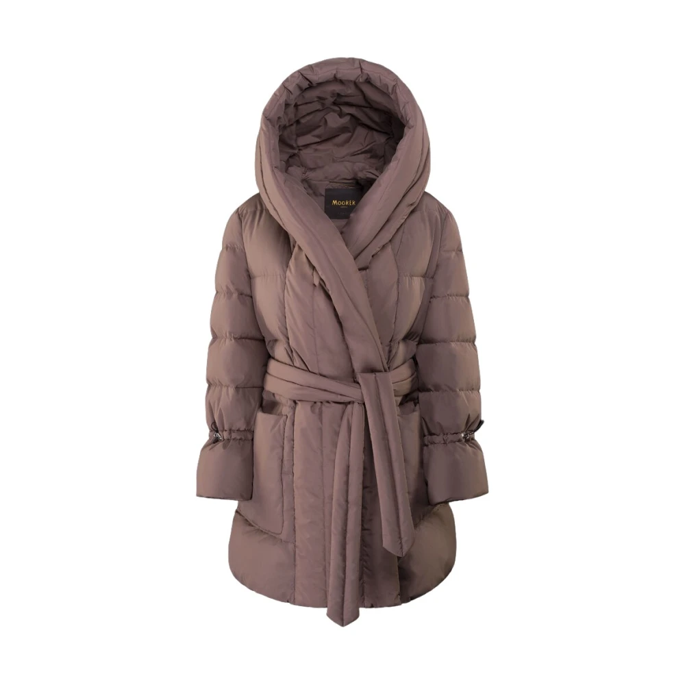 Moorer Women's Brown Down Jackets, 2XS, Osiride-Stp