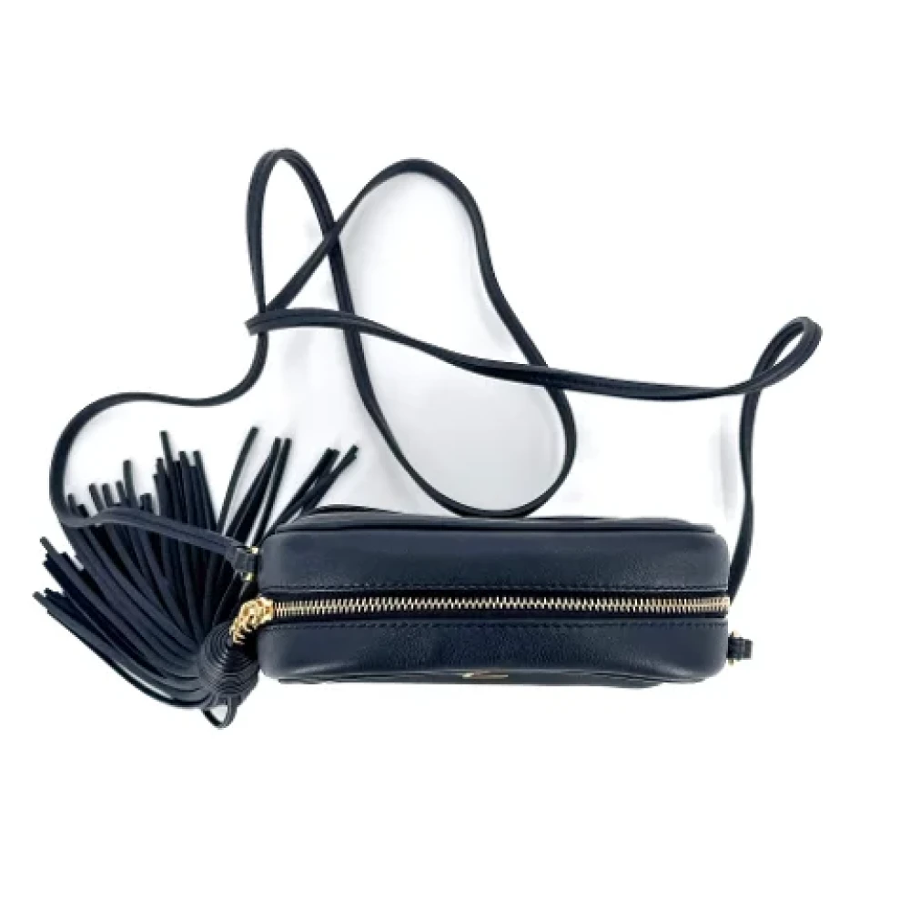 Yves Saint Laurent Vintage Pre-owned Leather shoulder-bags Blue Dames