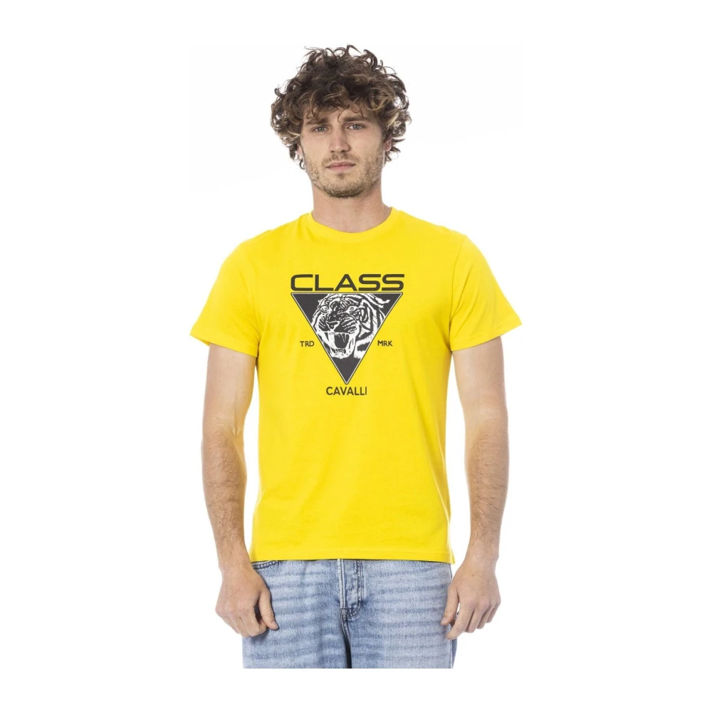 Cavalli Class Tijdloos effen T-shirt Yellow Heren