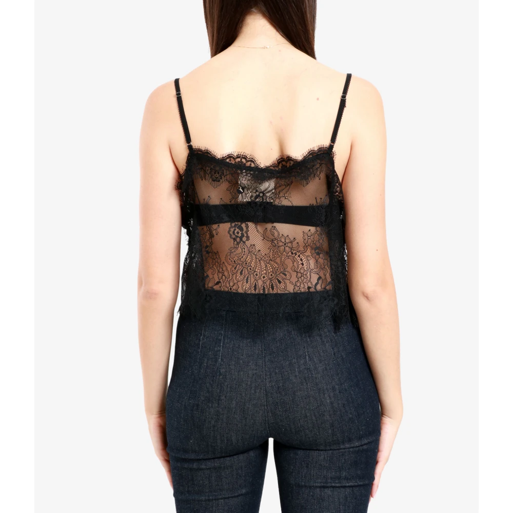 Aniye By Zwarte Kant Sheer Effect Camisole Black Dames