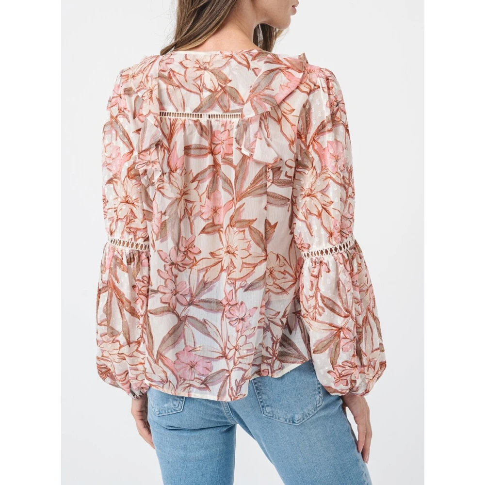 Guess Bloemen Chiffon Blouse voor Vrouwen Multicolor Dames