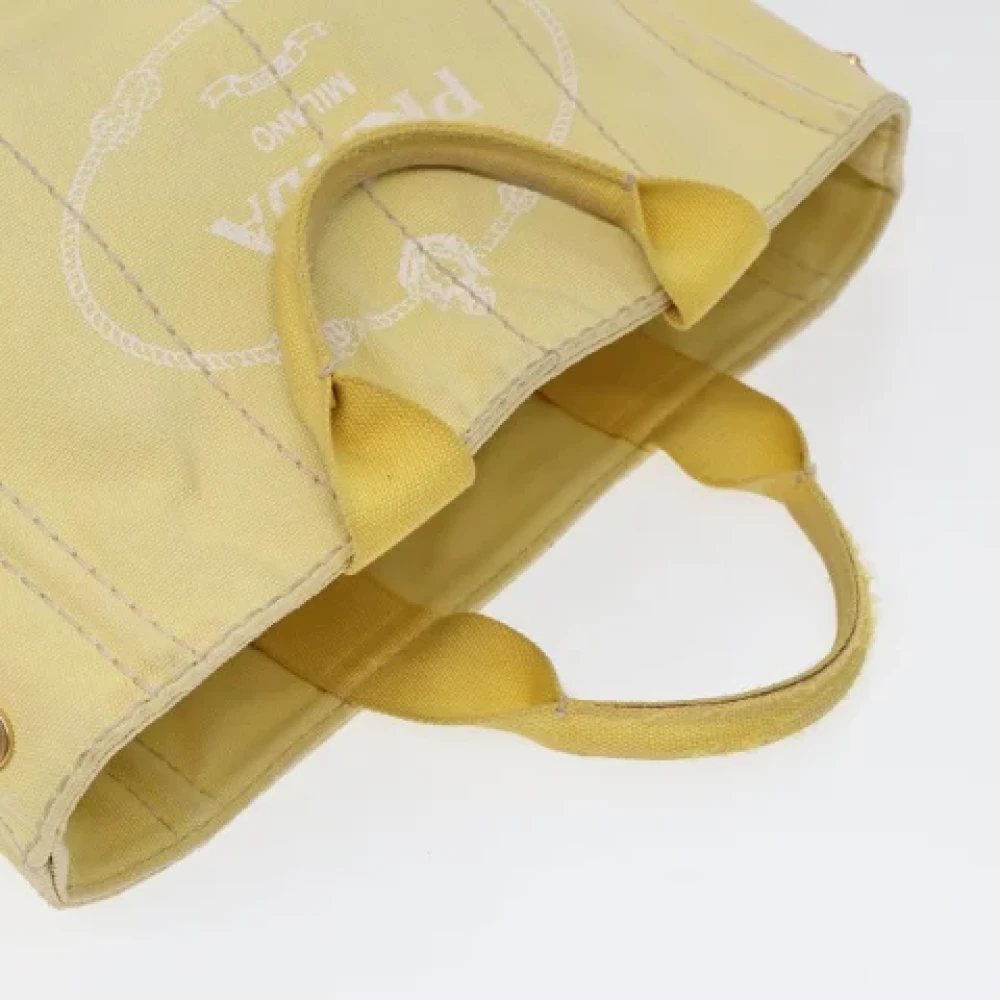 Prada Vintage Pre-owned Canvas handbags Yellow Dames