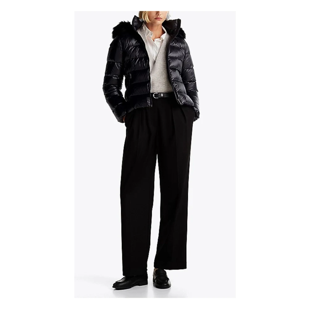 Tommy Hilfiger Dames Gloss Down Jas met Bont Black Dames