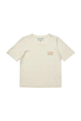 Elegant Ivory Stickat med Logopatch