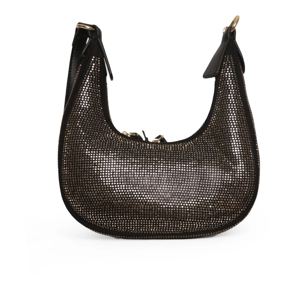 pinko Strass Hobo Tas met Brioche Stijl Black Dames