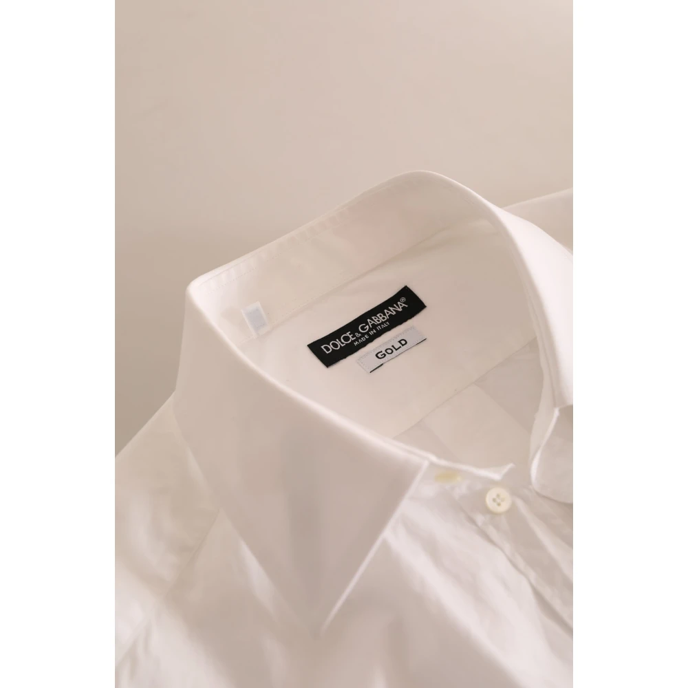 Dolce & Gabbana Prachtige Witte Gouden Formele Overhemd White Heren