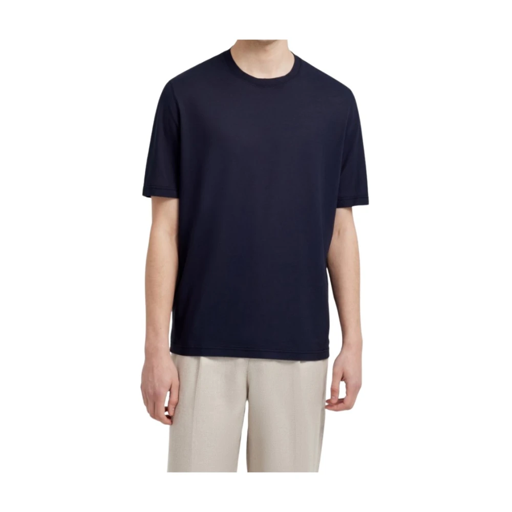 Filippo De Laurentiis Korte Mouw Ronde Hals T-shirt Blue Heren