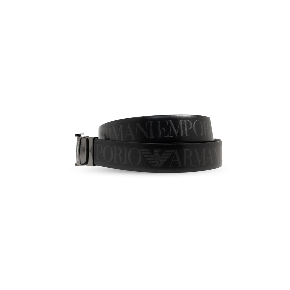 Emporio Armani Omkeerbare riem Black Heren