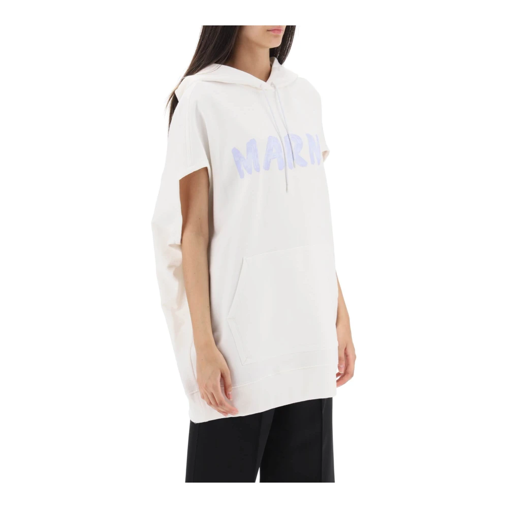 Marni Mouwloze sweatshirt met logo print White Dames