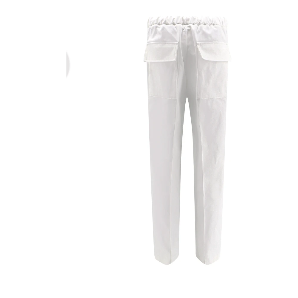 Jil Sander Katoenen broek met verstelbare tailleband White Heren