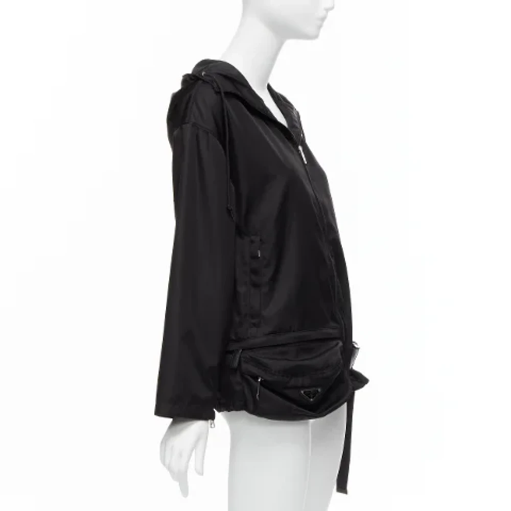 Prada Vintage Pre-owned Nylon outerwear Black Dames