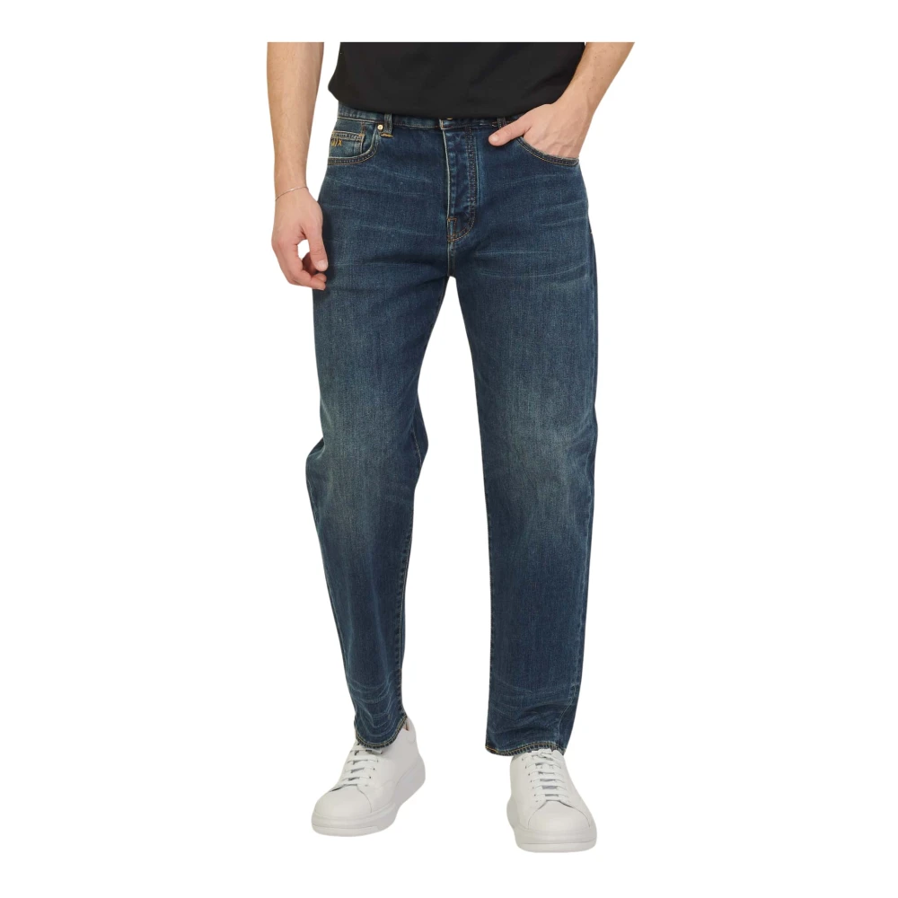 Armani Exchange Blauwe Katoenen Denim Comfort Fit Jeans Blue Heren