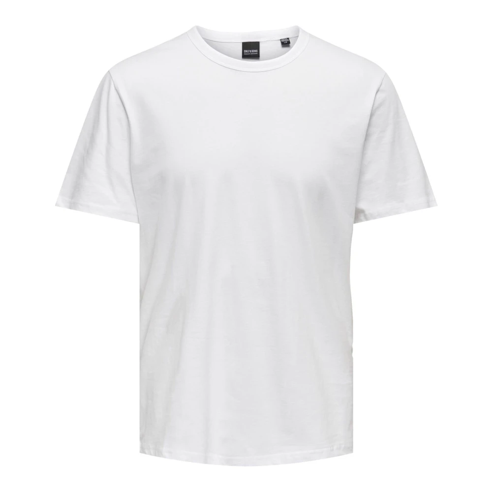 Only & Sons Basis Ronde Hals Korte Mouw T-Shirt White Heren