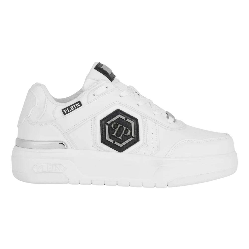 Philipp Plein Unisex White Sneakers, 11 Uk, Low-Top Trainers Sk8r