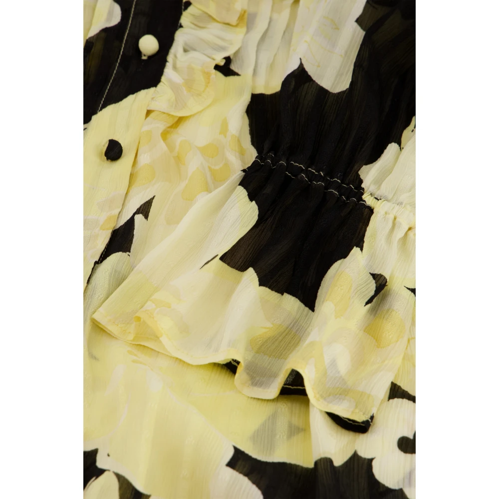 Fabienne Chapot Doorschijnende Blouse met Ruchekraag Multicolor Dames