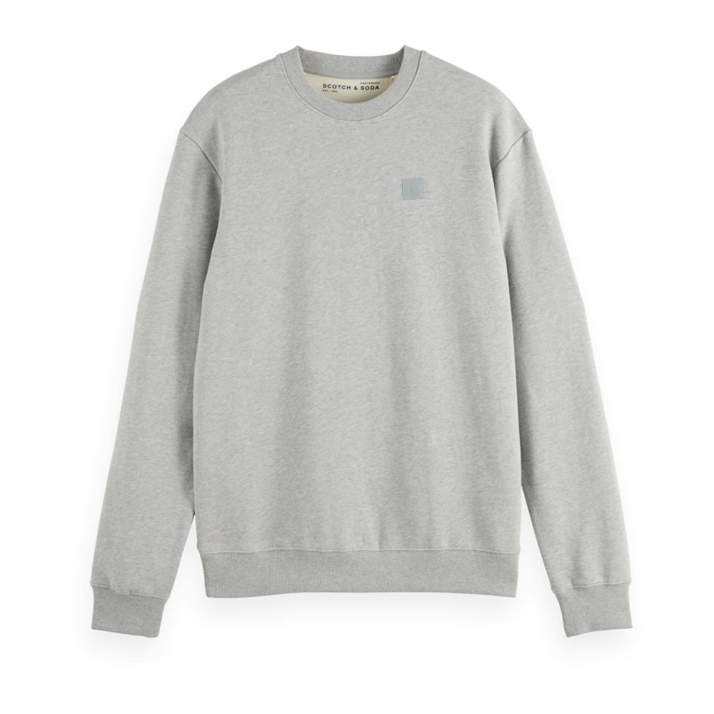 Scotch & Soda Logo Sweatshirt Upgrade Stijlvol Grijs Katoen Gray Heren