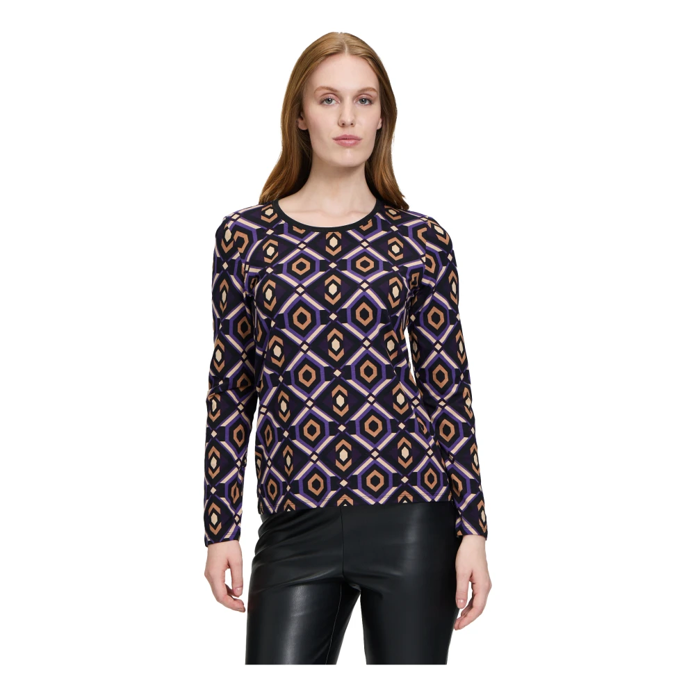 Betty Barclay Bloemen Gestreept Shirt met Glitterstenen Multicolor Dames