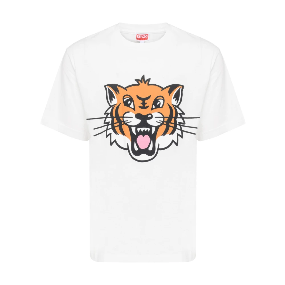 Kenzo Blije Tijger Klassiek T-shirt White Heren