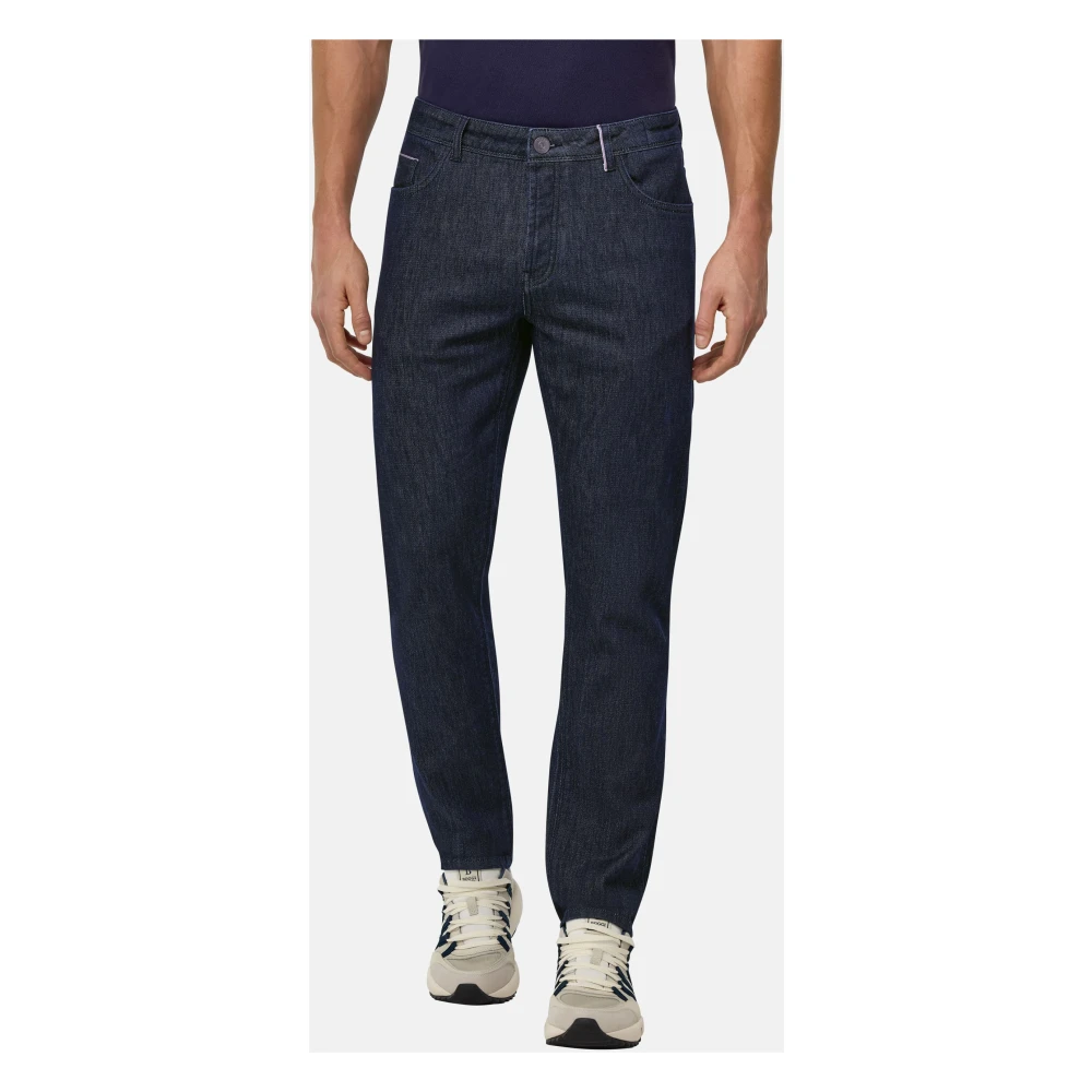 Boggi Milano Selvedge Katoenen Denim Jeans Blue Heren