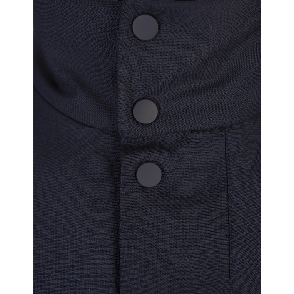 Hugo Boss Blauwe Waterdichte Wollen Jas Blue Heren