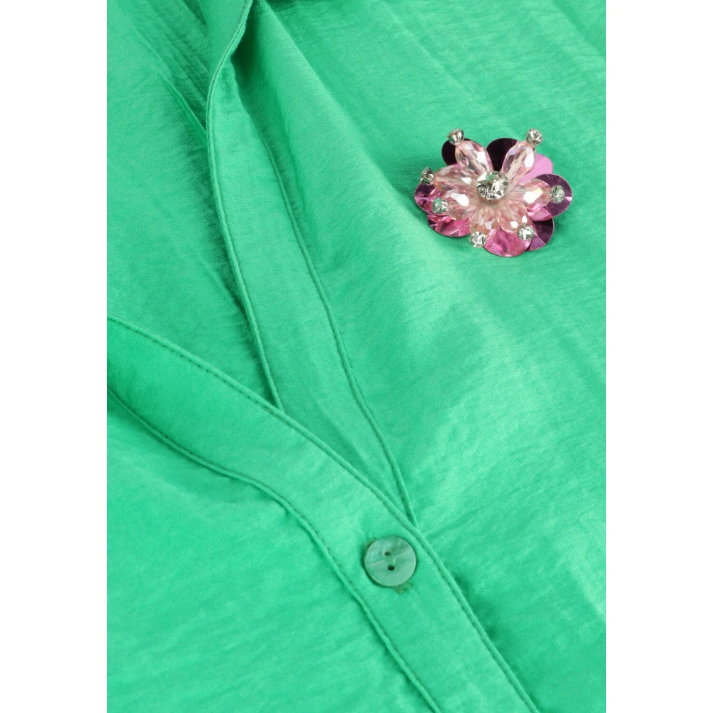 Pom Amsterdam Groene Violet Blouse Elegant Trendy Look Green Dames