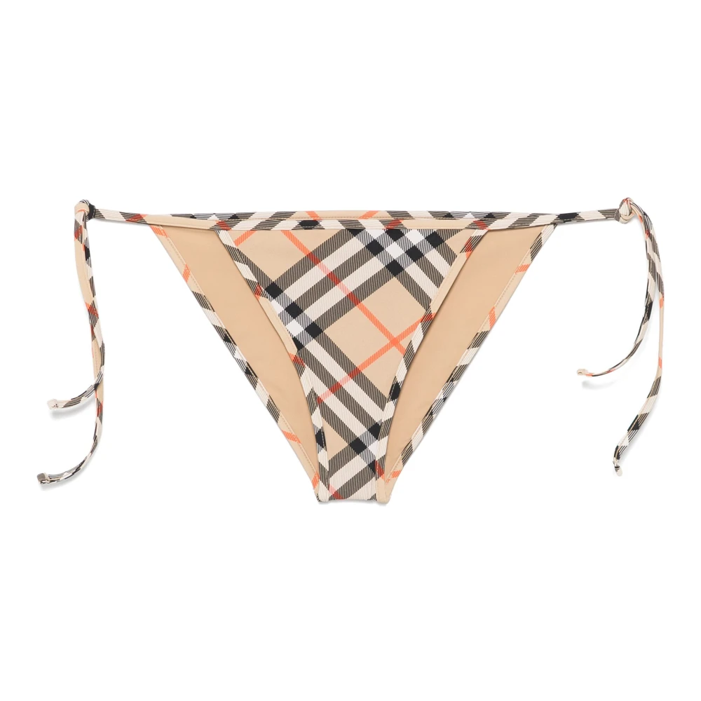 Burberry Bruine Geruite Print Bikini Bottoms Brown Dames