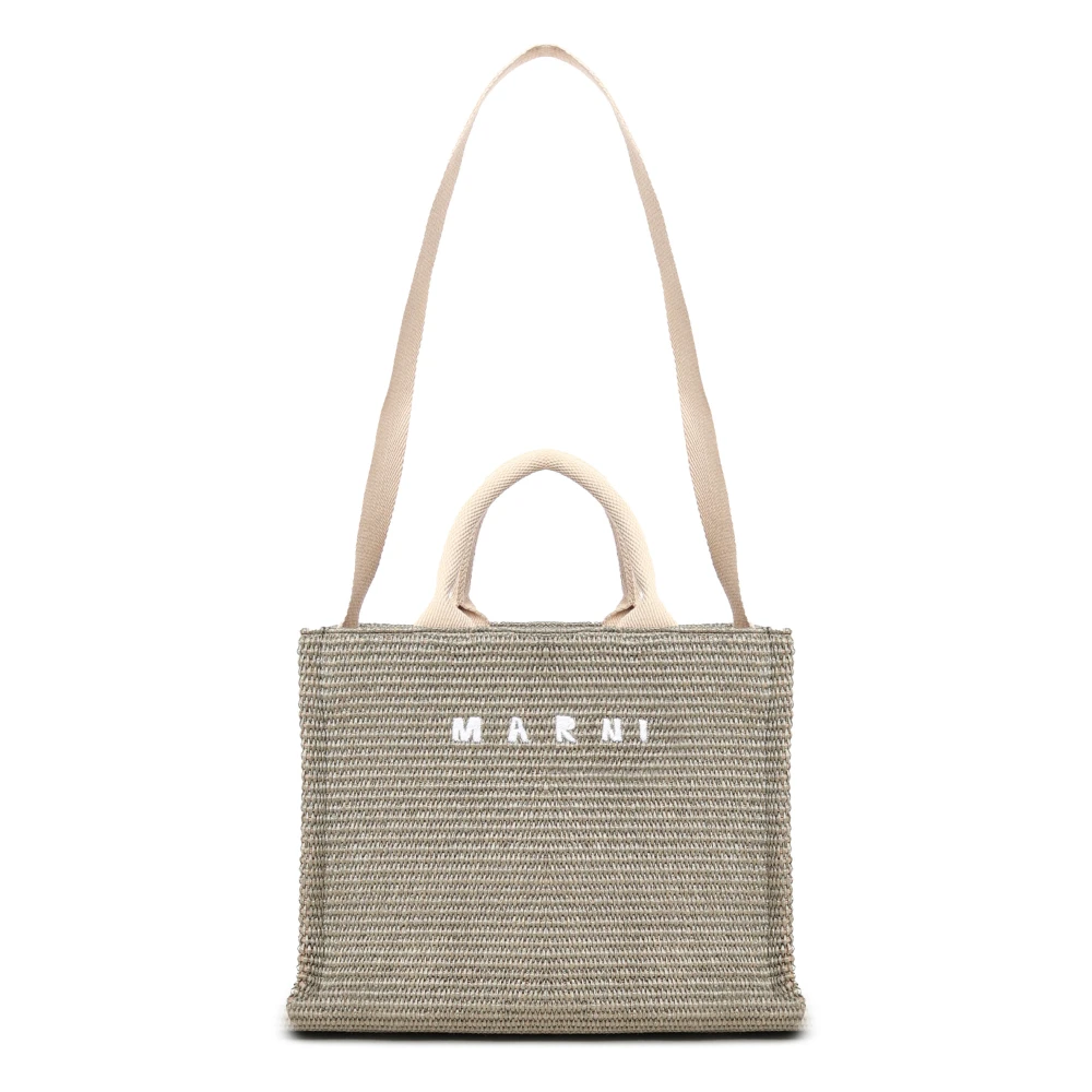 Grønn Vevd Raffia Tote Bag