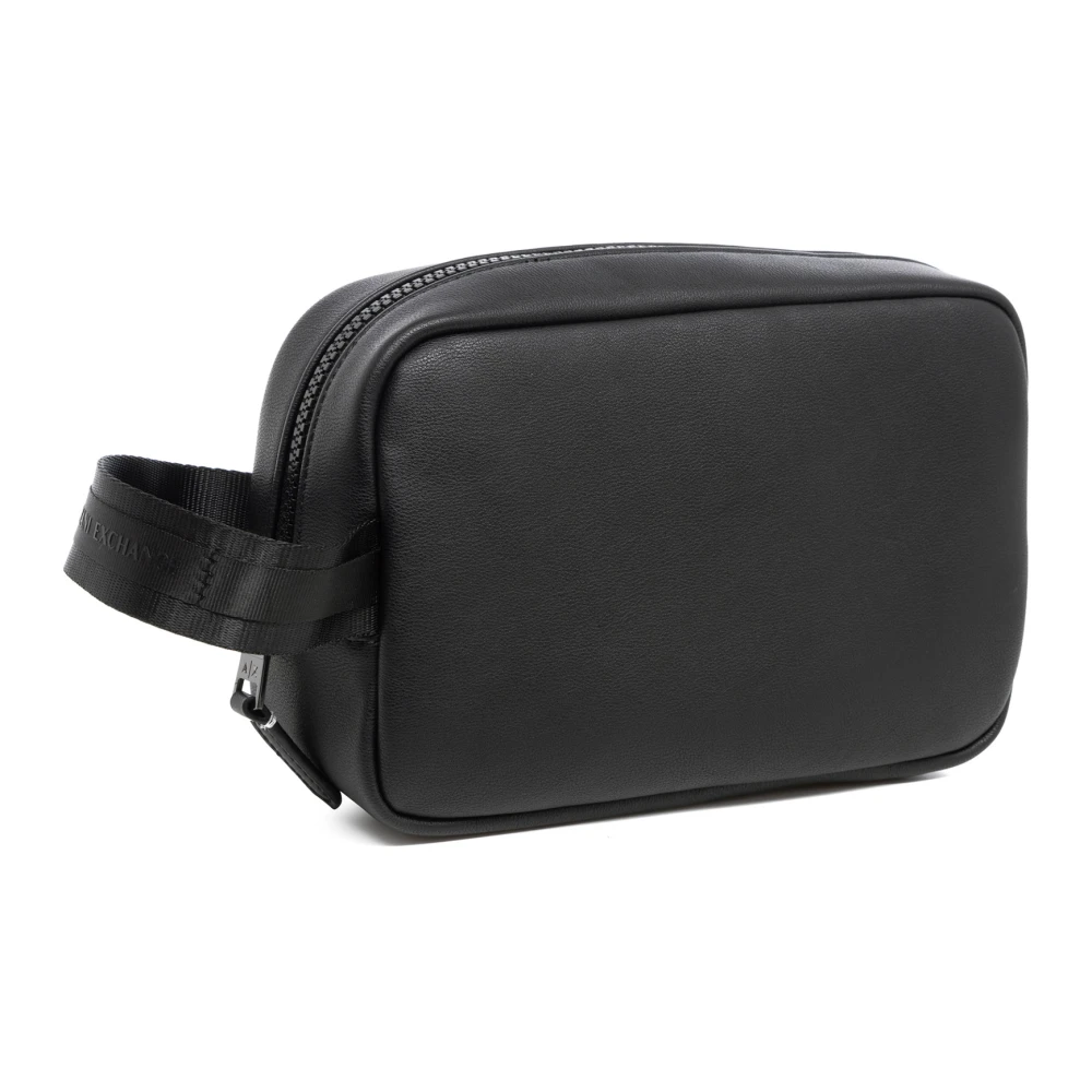 Armani Exchange Eenvoudige Toilettas met Ritssluiting Black Heren
