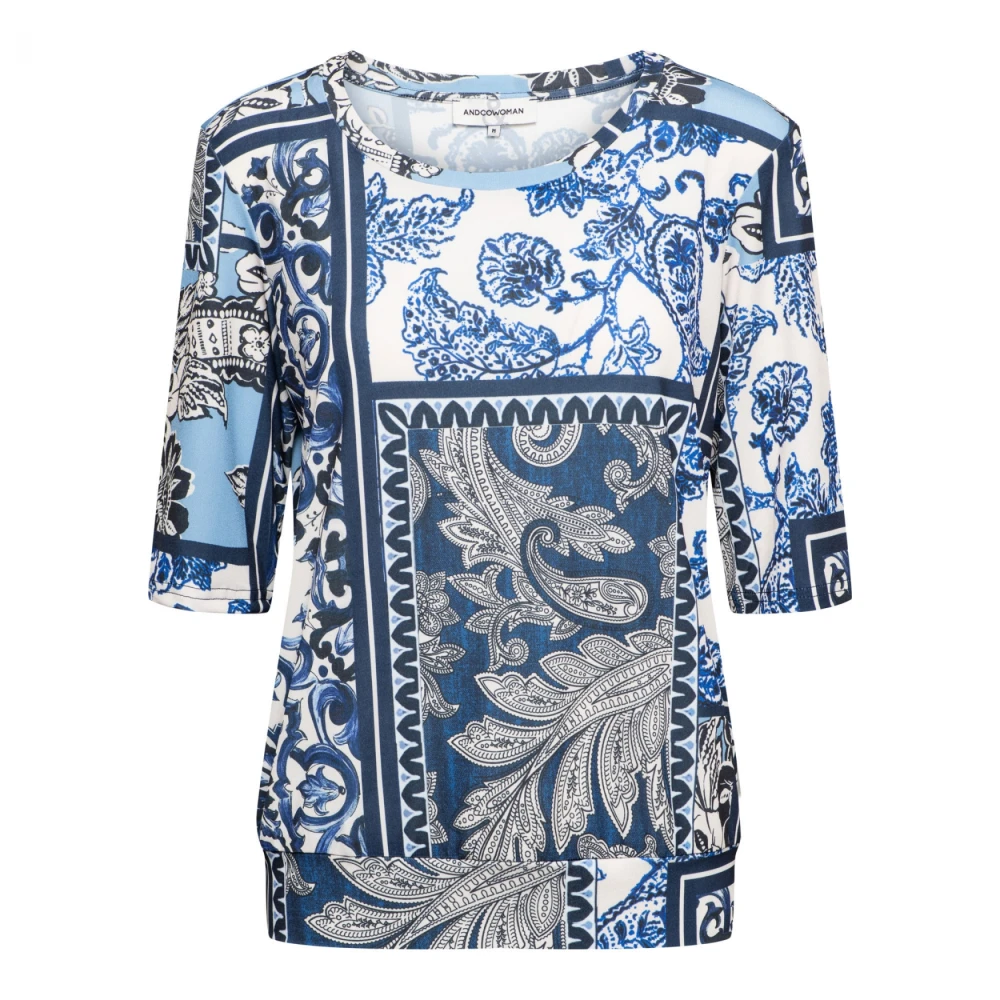 &Co Woman T-shirt met ronde hals Blue Dames