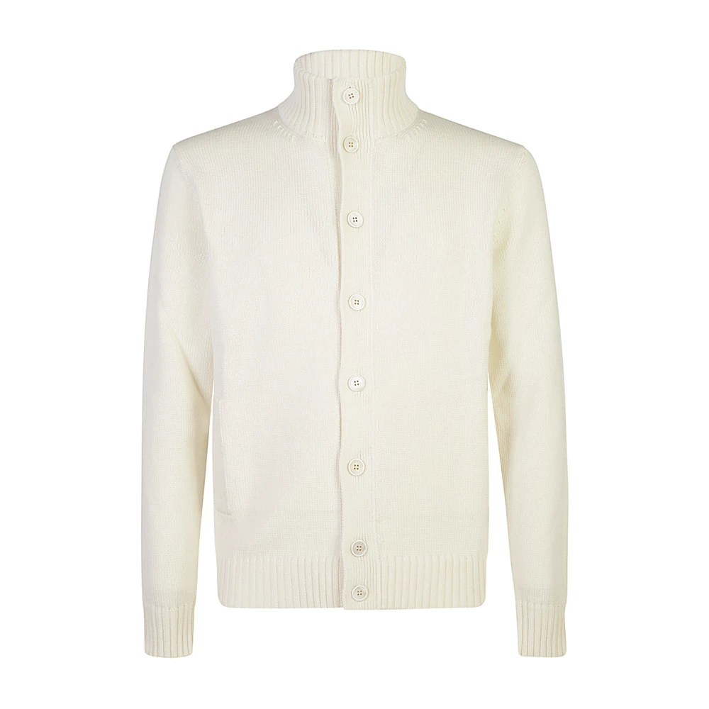 Zanone Men's Beige Cardigans, Xl, Merino Cardigan Cream