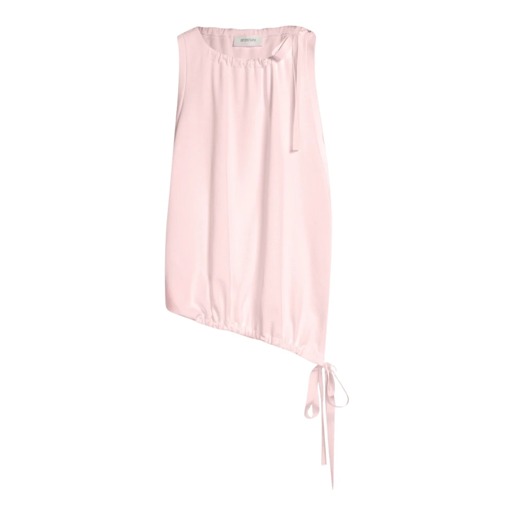 SPORTMAX Ribdetail Katoenen Blouse Pink Dames