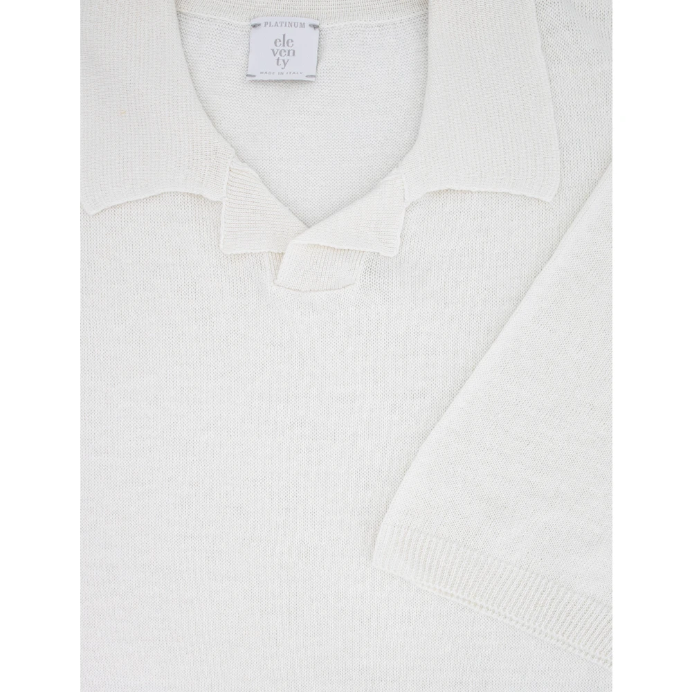 Eleventy Veelzijdig Linnen Polo Shirt White Heren