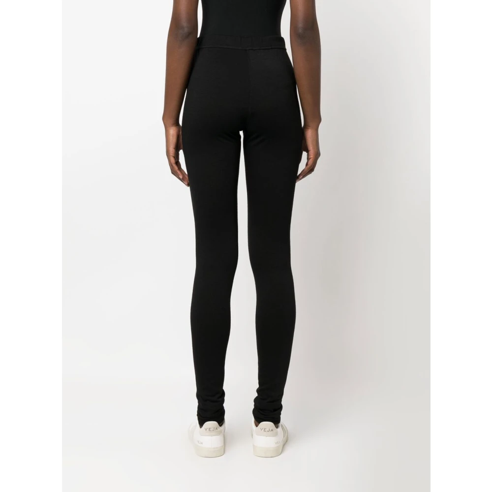 Jil Sander Zwarte Legging met Wit Logo Black Dames