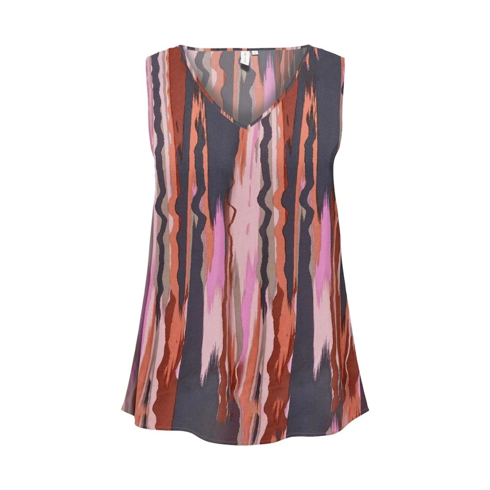 Only Carmakoma Zomer Abstract Mouwloze Top Multicolor Dames